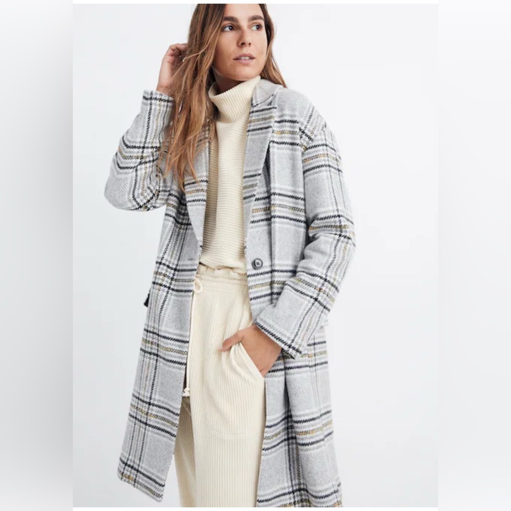 Madewell Plaid Bryant Coat, size small, EUC